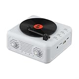 Jonikuper Ästhetisches UKW-Radio im Vintage-Stil mit eingebautem Lautsprecher, Bluetooth-kompatibler Lautsprecher, perfekt für Veranstaltungen im Freien oder auf Reisen (weiß)