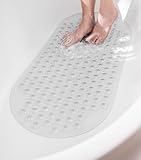 HITSLAM Oval Badewannenmatte rutschfest 88 x 40 cm, Lange Schimmelresistent Badematte, Badezimmer Duschmatte rutschfest BPA frei, Maschinenwaschbar Antirutschmatte Badewanne, Transparent