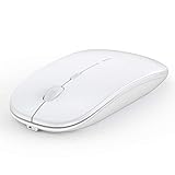 Anmck Kabellose Maus, Ergonomische Wiederaufladbare Funkmaus, Leise 3D USB Mini Optische Funk Maus, 1600 DPI, Ultra DüNne Tragbare Leichte Maus FüR Laptop Computer Pc