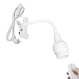 FSLiving Klemmleuchte mit Fernsteuerung Einstellbarer Lichtstrahl,1 Packung Leselampe mit 1,8 m Kabel, Dimmbar Weiß Nachttischlampe,Schreibtischlampe für Büro Heimgebrauch - TD0679-WG10CM