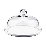 CSQ-Platte Cake Shop transparente Anzeigeplatte, Käseplatte Abdeckung Restaurant Bar Obst Dekorative Plate Glass Dome Leicht (Size : 26.5 * 16.5cm)