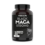 Maca Kapseln hochdosiert – 30.000mg, Black Maca 20:1 Extrakt mit Tribulus terrestris, Arginin, Zink, Vitamin B, Selen - 120 Kapsel Heldenkraft für Männer
