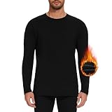 AKKQHH Thermoshirt Herren Thermo Oberteil Longsleeve Langarmshirt Thermounterwäsche Skiunterwäsche Warm Unterwäsche Männer Funktionsunterwäsche Winter(Schwarz,3XL)