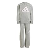 adidas Unisex Kinder ESSENTIALS JOGGER, medium grey heather/clear pink, 4-5 Years