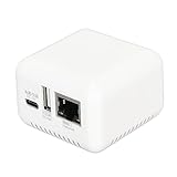 Bewinner Drahtloser Druckserver, LAN USB 2.0-Druckerserver-Adapter, 1 Port Wireless N USB 2.0 Netzwerk-Druckserver mit Typ C und USB-Anschluss für Windows XP für Linux 3.4