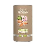 HARVEST REPUBLIC Bio Mandelprotein Protein Pulver Natur 550 g | Veganes Proteinpulver aus Bio-Mandeln | Bis zu 13,8 g Protein pro Portion | Bio Proteinpulver ohne Zusatzstoffe