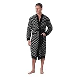 bearberry Cozy Robe Leichter weicher Plüsch-Bademantel ohne Kapuze mit Taschen für Herren, Graphit/Carbon, EinheitsgröÃŸe