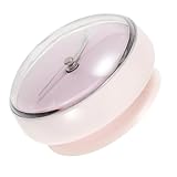 Alipis Mini wasserdichte Badezimmeruhr mit Saugnapf Batteriebetriebene Kleine Wanduhr Kreative Runde Uhr für Bad Schlafzimmer und Küche Platzsparendes Design Weißer Gehäuserand Rosa
