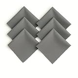 Brillenputztücher Mikrofaser 6er Pack Hochwertiges Reinigungstuch für Brillen Putztuch Streifenfrei Nanofasertuch Bildschirme und Gläser 15x18cm Grau