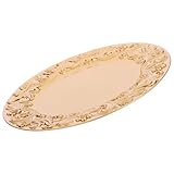 Gatuida Vintage Relief Muster Dekoratives Serviertablett Material Vielseitiges Schmuck Aufbewahrungstablett für Ringe Ohrstecker Armbänder und Kosmetik Organizer