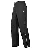 33,000ft Regenhose Herren Wasserdicht Full Zip Wanderhose, Atmungsaktiv 2-Lagen Überziehhose Fahrrad Hose, Winddicht Outdoorhose Funktionshose Schwarz XL