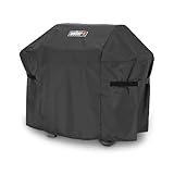 Weber Premium Grillabdeckhaube für Spirit & Spirit II 300er Modelle, atmungsaktiv UV- & wasserbeständig, mit Klettverschluss zum Befestigen, Grillcover, BBQ-Abdeckung - Schwarz (7183)