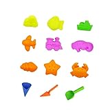 GARVALON 12 Stück Strandspielzeug Set Für Kinder Vielseitiges Sandkastenspielzeug Mit Förmchen Schaufeln Und Eimer Ideale Spielzeug Für Den Strandurlaub Zufälligen Farben Spaß Und