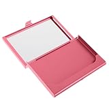CIYODO Modischer Damen Kartenhalter mit Integriertem Schminkspiegel Aluminiumlegierung Kompakte Visitenkartenbox Vielseitiger Organizer für Kredit Visitenkarten für Büro und Reisen