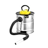 Aschesauger für Kamine, Pellets und Grills - 1.200W Leistung - 20 L Fassungsvermögen - Aus Edelstahl - Inklusive 1m Schlauch und Filterabdeckung - Gebläsefunktion - Dicogar