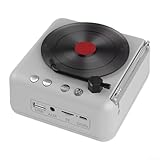 Plattenspieler mit Lautsprecher, Plattenspieler, Mini-Vinyl-Player, Retro-Lautsprecher, Radio, Stereo, multifunktional, Bluetooth-kompatibel, Weiß