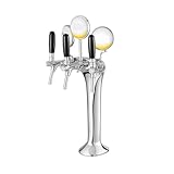 WYJRO Bierturm, Bierzapfhahnspender, Personalisierte Biersäule, Schnelles Zapfen von Fassbier, ideal für Hochzeiten, Partys, Bars und vieles mehr.,[a] 3 Holes Silver