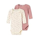 NAME IT Baby - Mädchen Nbfbody 2p Ls Buttercream Hearts Noos, Buttercream, 56