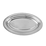 DECHOUS 3 Stk Ovale Scheibe Servierplatte Servierteller Service rundes Tablett Wärmer edelstahlplatte edelstahlteller ovaler Pommes-Teller einfaches Snack-Tablett Rostfreier Stahl Silver