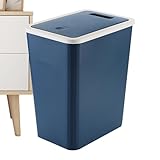 Abfalleimer mit Deckel - Abfallbehälter | Recycling 13 Liter schmal mit Drucktaste für Innenräume Haus Bad Küche Wohnzimmer