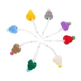 VANZACK 8 Stück Haustierhut klein Kopfbedeckung schön Figur Party gestrickt winzig drinnen Plüsch Mini Hamsterzubehör Hüte für Hamster Haustierzubehör Haustiere Hut Hamstermütze Garn