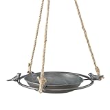Boltze Vogeltränke Jackson (aus Metall, Vogelbad, zum aufhängen, Durchmesser 25 cm, Dekoration, Dekoanhänger) 1021540, Zink, Grau, Mittel