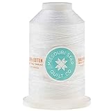 Missouri Star Baumwoll-Nähgarn – 3000 m große Spule, doppelt merzerisierter Baumwollfaden, 50 W – robustes Allzweck-Quiltgarn, Weiß