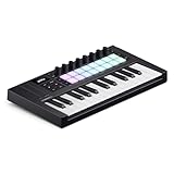 Novation Launchkey Mini 25 [MK4] – Tragbares USB/MIDI-Controller-Keyboard mit 25 Minitasten und DAW-Integration. Akkord- und Skalenmodi, Drum-Pads und Arpeggiator. Inkl. Music Creation Software-Bundle