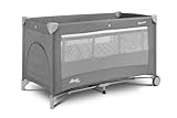 CARETERO Basic Plus Baby Reisebett mit Matratze 120x60 cm - Faltbares Reisebett für Babys bis 15 kg - Ab Geburt bis 4 Jahre - Inkl. Transporttasche - Grau