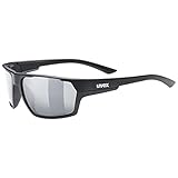 uvex sportstyle 233 P - Outdoorbrille für Damen und Herren - 100% UVA-, B, C Schutz - Polarisationsfilter schützt vor Blendung - black matt/silver - one size