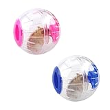 Amexo 2 Stück Hamsterball Hamster Running Ball aus Kunststoff Laufkugel für Hamster Mäuse Joggingball für Kleintiere, Fitnessball Haustiersport Nagerspielzeug zum Laufen Laufrad Kleintierkäfig Zubehör