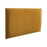 RAVIO Wandpaneele gepolstert | 3D Wandverkleidung mit Schaumstoff | Wandkissen als Kopfteil für Bett | Wanddekoration für Schlafzimmer, Kinderzimmer, Büro, Diele | (Bernstein, 60 x 40 cm)