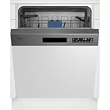 Beko BDSN28460X Teilintegrierter Geschirrspüler, Edelstahl-Bedienblende, Digitales Display