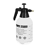 Relaxdays Drucksprüher 2 Liter, einstellbare Messingdüse, Wasser & Unkrautvernichter, Sprühflasche Garten, weiß/schwarz