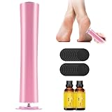 OALYGEI Dermaglide Hornhaut Entferner,Dermaglide Pro Hornhaut,Hornhautentferner,Hornhaut Entfernen fuß with 60 Pieces Sandpaper Pads and Zwei Flaschen ätherische Öle,Professionelle FußPflege Set