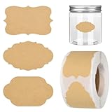 500 Blatt Kraftpapier Etikettenaufkleber, Beschreibbare Geschenkaufkleber, Kraftpapier Handgefertigte Geschenkdekorationsaufkleber, Passend für Marmeladengläser Geschenktüten Umschlagaufkleber