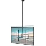 TV Deckenhalterung für 50'–100', 80 kg Tragkraft, VESA 800x600 – Höhenverstellbar (1090–1690 mm), Schwenk- & neigbar, Profi TV Halterung für Gewerbe & Heimkino, Schwarz