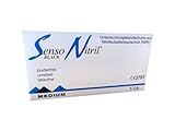 SENSO NITRIL, Untersuchungshandschuhe Nitril, Einweghandschuhe, puderfrei, latexfrei, Mikrotextur, lebensmittelecht, SCHWARZ, Gr. M (7-7,5)
