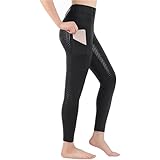 Reithosen Vollbesatz Reithose aus Silikon Anti-Pilling Reitstrumpfhose Damen Reitbekleidung FüR Reitsport(Black,XL)