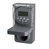 HBN Digitale Zeitschaltuhr Steckdose Außen, 8 Schaltprogramme Wochenzeitschaltuhr mit Zufallsfunktion, IP44 Outdoor Timer-Steckdose für Weihnachtsdeko, Pool-Pumpen, Beleuchtung im Garten, 3680W