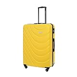 BARRENS Großer Koffer | Aufgabegepäck | 77x51x30 cm | 96 L | 4x360 Grad Rollen | Flexibler Griff | Hartschalenkoffer | Airline-kompatibel | Gelb
