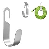 HORIFEN Garten Schlauchhalter, Edelstahl Schlauchhalter Wandmontage, Robuster Wasserschlauch Halter für Bewässerungsschlauch Lagerung