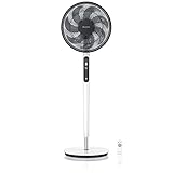 Brandson - DC Standventilator energiesparend ECO - Preisträger 2025 - Fernbedienung - Brushless Silent Motor -sehr leise – Oszilation 60° 90° 120° - Ventilator Timer – 9 Stufen - Turbo Modus - weiß
