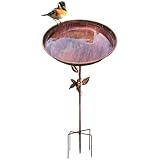 Vogeltränke | Vogeltränke Schüssel & Wasserspender | wetterfest | Vintage Garten fliegende Tierbadewanne | rostfrei | Vintage | 76 x 30,5 cm | perfekt für den Außenbereich