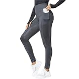 XIEHYA Reithosen Vollbesatz-Reithose aus Silikon for Damen, Reitsportbekleidung, Dehnbare, hoch taillierte, Enge Reithose, Tropfgummihose Reitleggings(Grey,S)