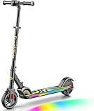 FanttikRide C9 Pro Elektroroller für Kinder ab 8 Jahren, Bunte Regenbogenlichter, 8/12,8/16 km/h, 8KM Reichweite, LED-Anzeige, Höhenverstellbar, Faltbar, für Jungen und Mädchen Schwarz
