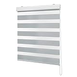 Ventanara® Doppelrollo Hellgrau mit Kassette Weiss Matt Duorollo Rollo Rolljalousie viele Größen (120 x 160 cm, Hellgrau/Kassette Weiss Matt)