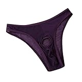 Damen Sachen Sexy Herren Unterwäsche Unterhose Hole Leidenschaft T zurück Lederhose Dessous (Purple One Size)