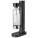 Stelton Brus Wassersprudler mit flasche, Premium Carbonator für Wasser mit CO2 - Einstellbare Sprudelstärke - Skandinavischem Design, Schwarz Metallic