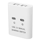Bewinner USB 2.0-Schalterauswahl, 2 Computer Teilen Sich 1 Druckergerät mit Einer Tastenumschaltung, für Plug and Play